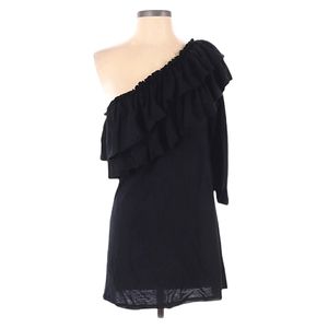 Susana Monaco Casual Mini Dress Size S‎ One Shoulder Ruffle Accent Wool Blend